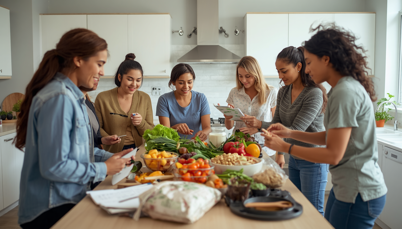 Group reviews healthy food choices.