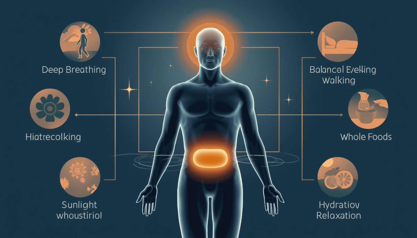 Silhouette showing stress, cortisol, and belly fat.